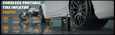 LISEN Tire Inflator - Portable Air Compressor 12V Ultra Small Air Pump ...