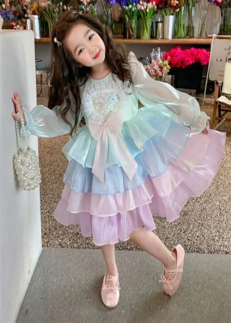 Shop Online Girls Blue and Pink Heart Applique Ruffles Layered Party ...