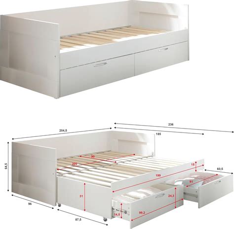 StellaTrading SALIAS Functional Bed 90 x 200 cm with Extendable India ...