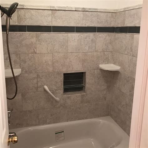 Custom Ceramic Tile Tub Surround and Tile Floor | ProSource Wholesale