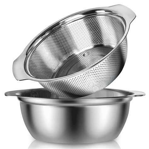 SHREESAMP Multipurpose Stainless Steel Bowl Colander Strainer Drainer ...