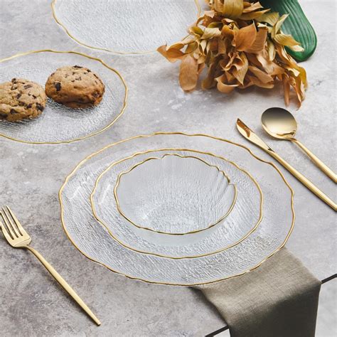 Amazon.com | Karaca Milanda Gold Glass Dinnerware Set for 4 People, 12 ...