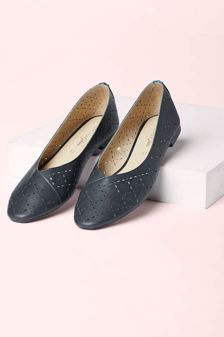 Navy Textured Casual Women Ballerinas - Selling Fast at Pantaloons.com