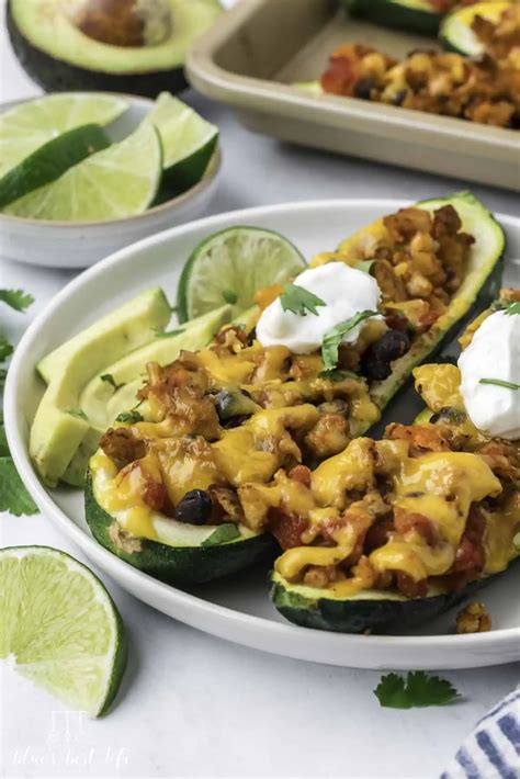 Easy Zucchini Stuffed Taco Boats - Blues Best Life