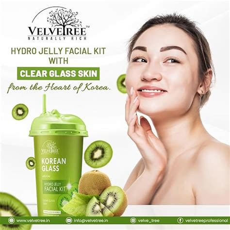 Velvetree Hydro Jelly Facial Kit Korean Glass with kiwi Clear Glass sk ...