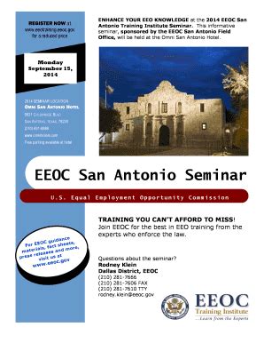 Fillable Online eeotraining eeoc EEOC San Antonio Seminar September 15 ...