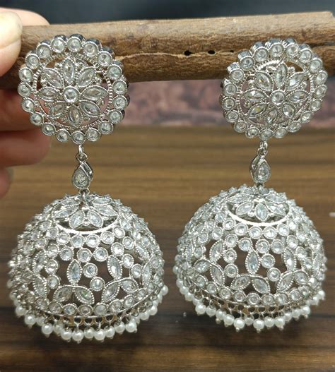 Rodium Polki Earring Sku- 610 A6 – rchie creation llp