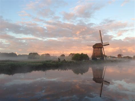 Free Images : sea, marsh, cloud, sky, fog, sunrise, sunset, mist, sunlight, morning, windmill ...