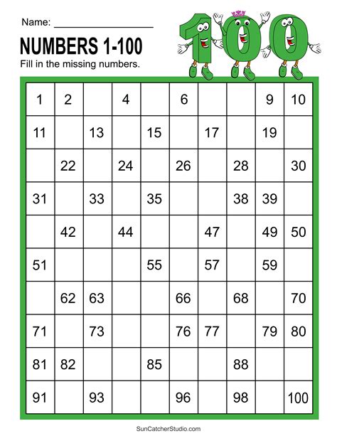 Missing Numbers Worksheets (Fill in the Missing Numbers) - DIY ...