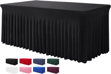 Amazon.com: 2 Packs White Polyester Table Clothes for 6 Foot Rectangle ...