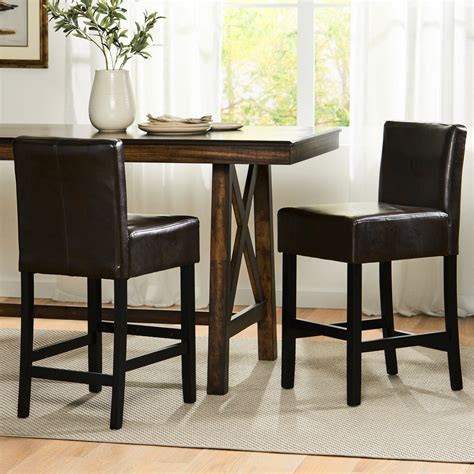 Brown Bonded Leather Chairs - Easy Assembly - Countertop - Build Dining ...