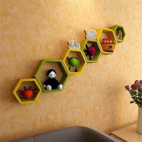 Wooden Art & Toys Ethnic Look Wall Floating Shelf Storage Display ...