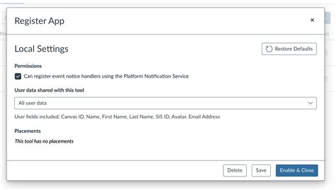 Platform Notification Service - Canvas LMS REST API Documentation