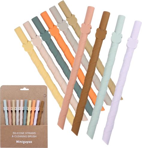 Amazon.com: Reusable silicone straws for kids and adults - Dishwasher ...