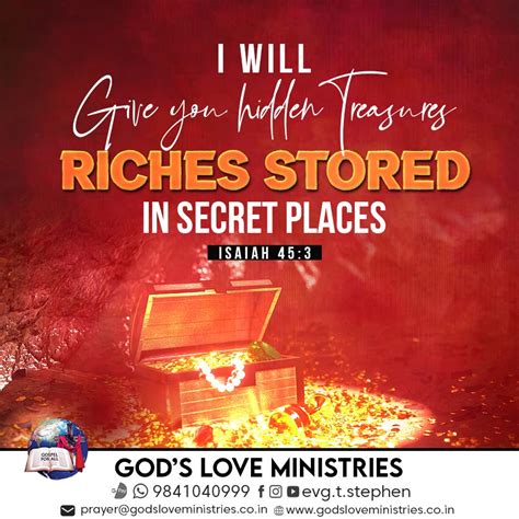 Isaiah 45:3 :: God's Love Ministries - Today's Promise