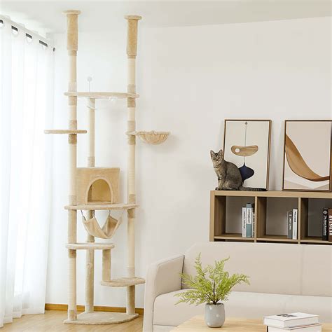 Archie & Oscar™ Height Adjustable Floor To Ceiling Cat Tree Cat Tower ...