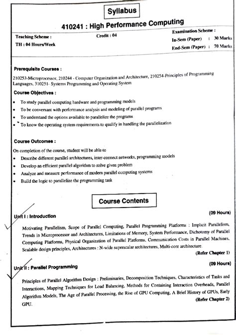 High Performance Computing (HPC) Syllabus Overview (SPPU Sem 7-Comp ...
