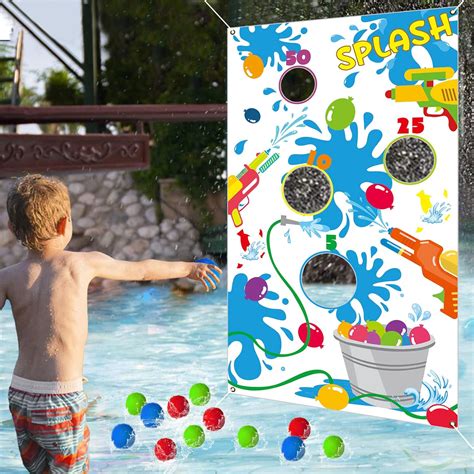 Pcs Splash Water Balls Toss Game Banner,Colorful Reusable Water Balls ...