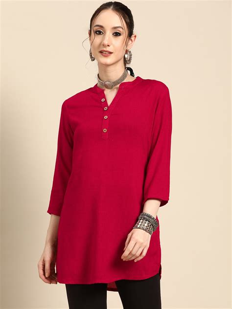 Printed Mandarin Collar Kurti – Bunaaiwalaa