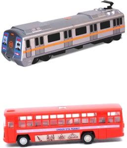 centy Metro Train and City Bus Combo Mini Pull Back Back Toy for Kids ...