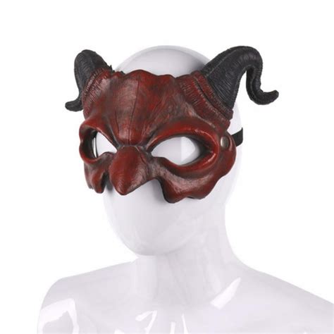 Buy Goat Mask Animal Masquerade Halloween Cosplay Big Horns Mask Online ...