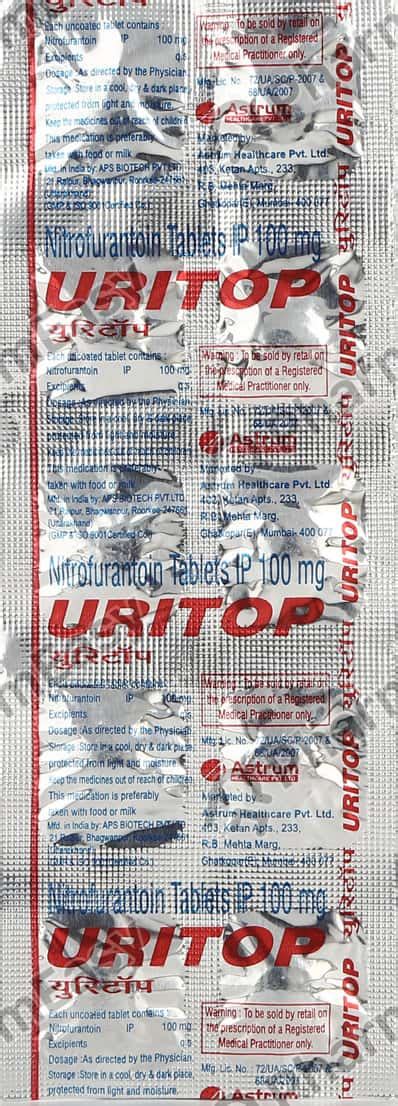Uritop 100 MG Tablet (10): Uses, Side Effects, Price & Dosage | PharmEasy