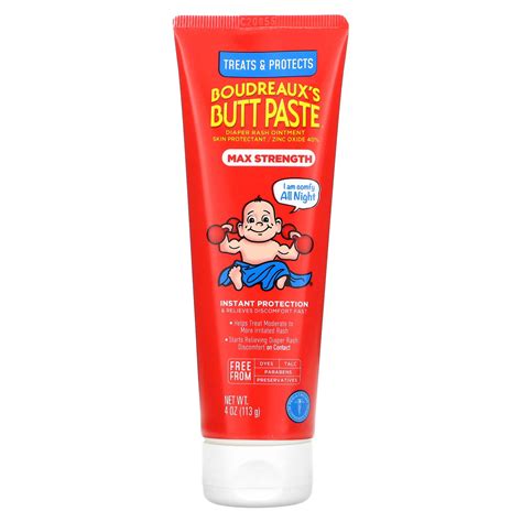 Boudreaux's Butt Paste, Butt Paste, Diaper Rash Ointment, Max Strength ...