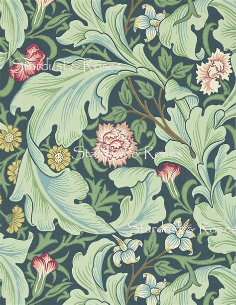 William Morris Vintage Exhibition Tulip Pattern Art Poster Digital ...