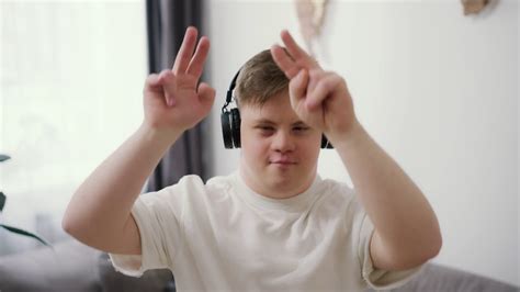 A Guy With Down Syndrome Having Great Time Stock Footage SBV-347716148 ...