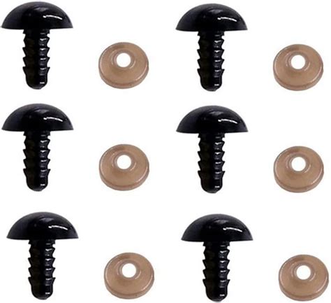 Buy 50PCS Solid Black Plastic Safety Eyes Craft Eye with Washer Teddy ...