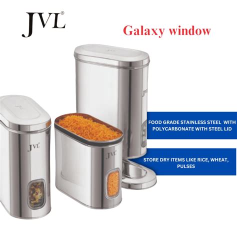 JVL Premium Stainless Steel Kitchen Food Storage Capsule Shape Galaxy ...