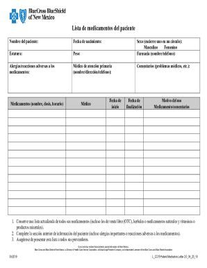 Completable En línea Blue Cross Community Centennial Patient Medication ...