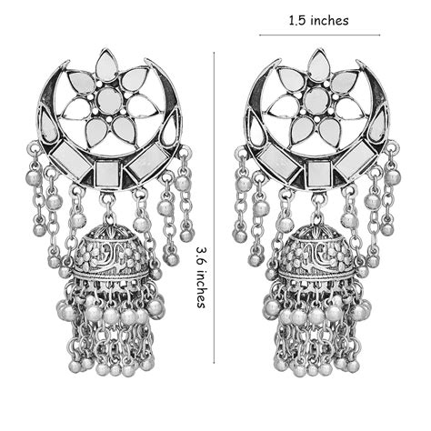 Shreyadzines Victorian Inspired Exclusive Oxidized Silver Glass Alloy ...