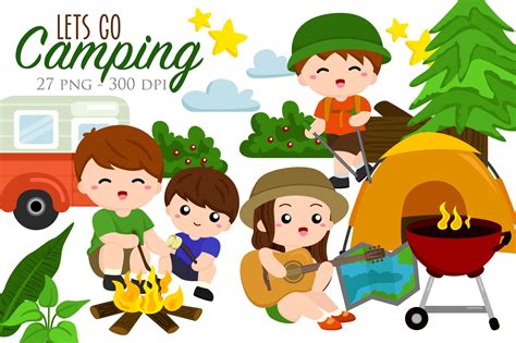 Kids Camping Clipart