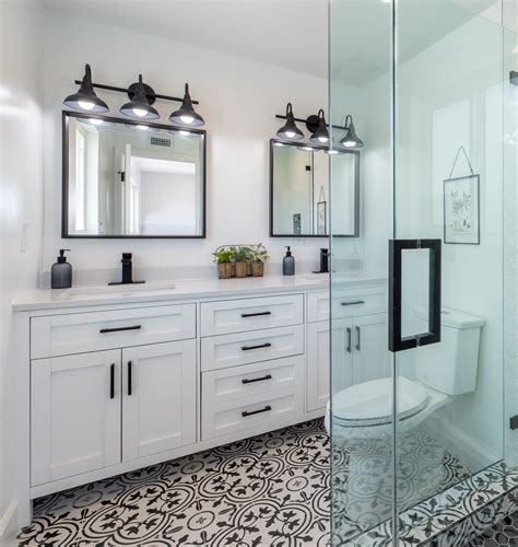 Black White Tile Bathroom