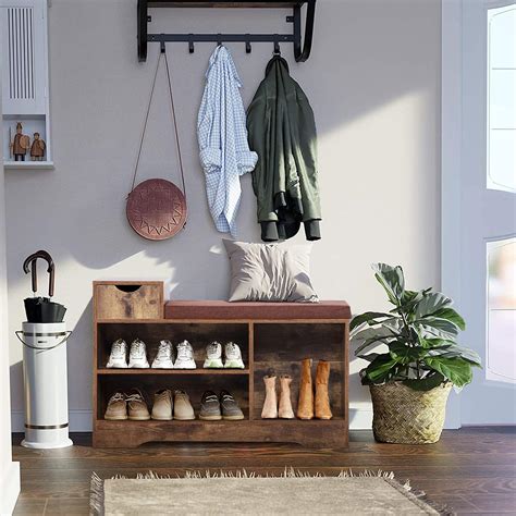 Buy PHI VILLA Shoe Storage Bench with Seating Cushion，Shoe Rack Shoe ...