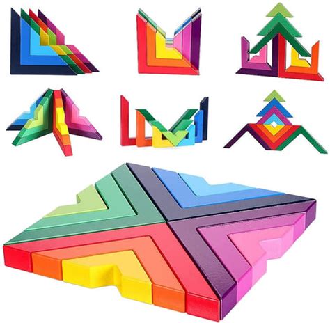 Rainbow Glitter Triangles Building Set – Edu Toys