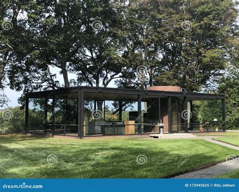 The Glass House by Philip Johnson in New Canaan, Connecticut Editorial ...