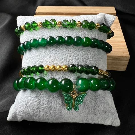 Green Adjustable Set Of 4 Bracelets Combo– Oralia India
