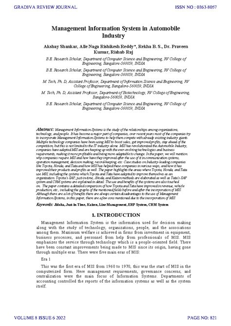 Revolutionizing the Automobile Sector with MIS: A Case Study on Toyota ...