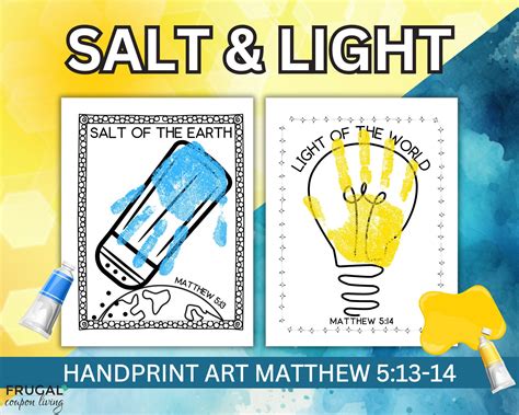 Salt and Light Craft for Kids Sunday School Handprint Art Printable ...