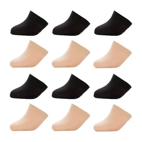 MANZI Women's 12 Pairs Non-Skid Toe Topper No Show Liner Socks : Amazon ...