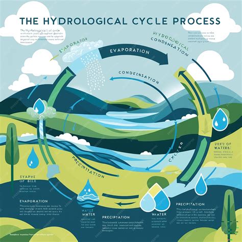 The hydrological cycle process visually for learning course water ...