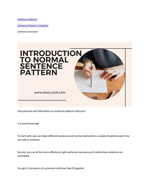 Image result for Sentence Pattern Rules