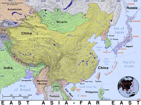 Printable Map Of East Asia