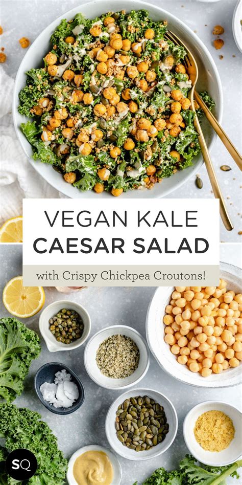 Kale caesar salad with crispy chickpea croutons – Artofit