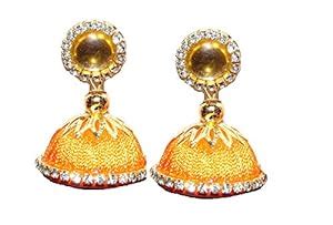 Sultana Fashions Orange Color Silk Thread Jhumka Dangle & Drop Earrings ...