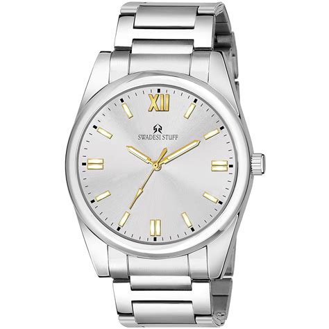 SWADESI STUFF Silver Dial Silver Stainless Steel Strap Classy and ...