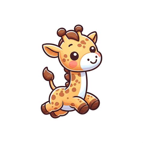 Premium Vector | A cartoon giraffe with a pink nose and tail
