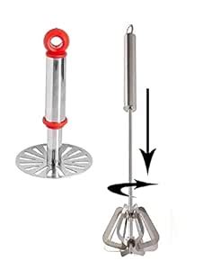 Buy First Front Stainless Steel Potato Masher and Steel churner with ...